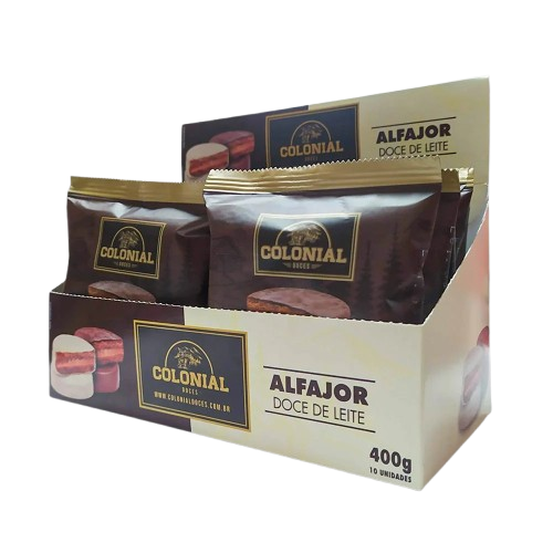 Display Alfajor com Cobertura de Chocolate Meio Amargo (10 uni)